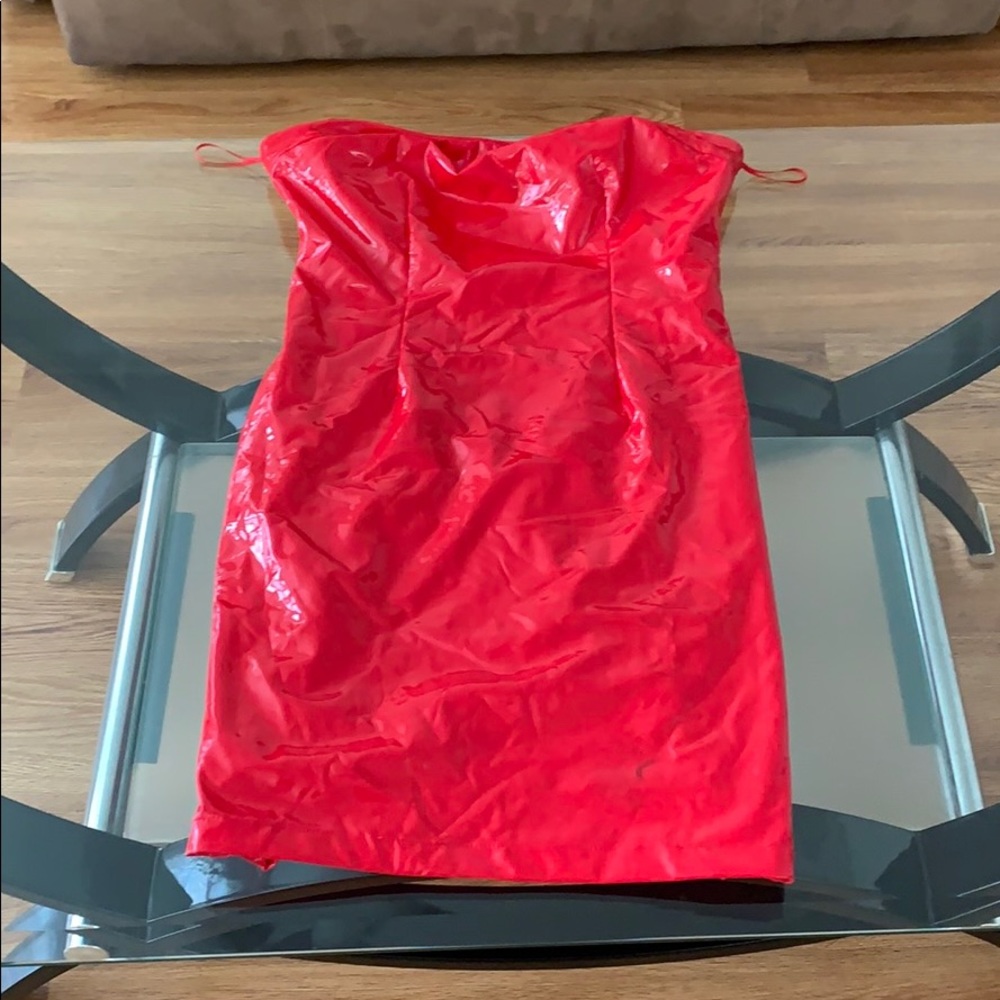 Red  robbery plastic dress